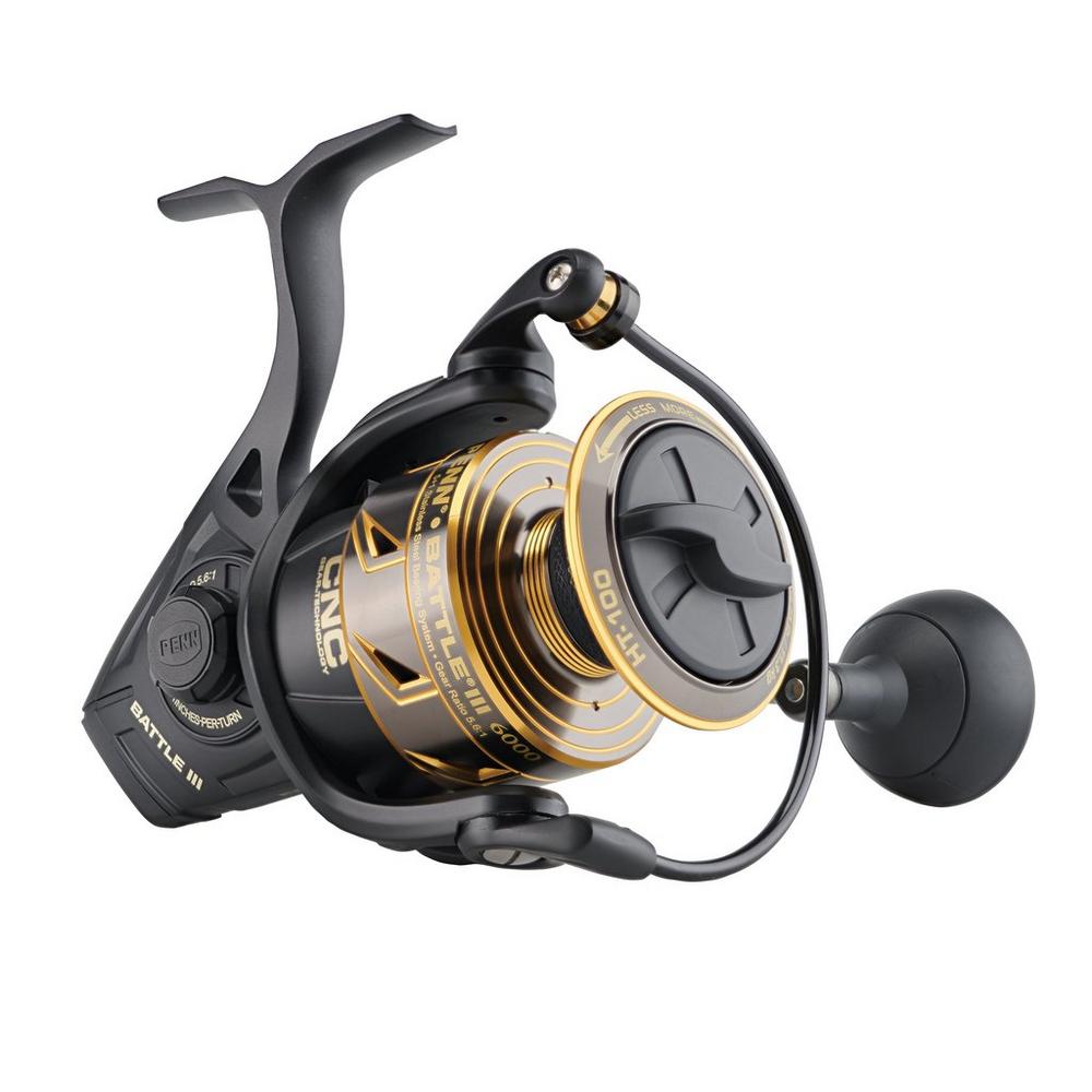 Penn Battle III 6000 Spinning Fishing Reel - Black Gold for sale online